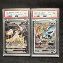 Pokemon Metal Arceus VSTAR Sequential PSA 9 Pair Ultra Premium #122 & #123 - Image 1