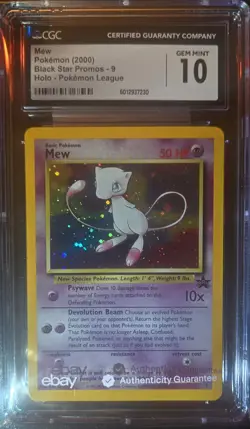 CGC 10 Gem Mint Pokemon Mew #9 Holo Black Star Promo Card - Image 1