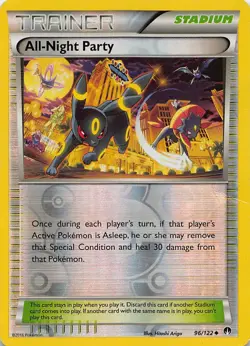 ALL-NIGHT PARTY 96/122 UC BREAKPOINT POKEMON REVERSE HOLO HP - Image 1