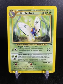 Pokemon WOTC Butterfree 19/75 Neo Discovery Set UNLIMITED Non-Holo Rare HP - Image 1