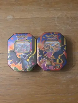 Pokemon TCG Mini Tin Lot 2 Charizard & Mega Charizard EX GX Trading Card Game - Image 1