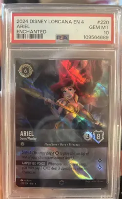 Ariel Sonic Warrior PSA 10 Disney Lorcana Ursula’s Return Enchanted Card 220/204 - Image 1
