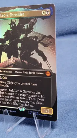 Dark Leo And Shredder Borderless Foil NM/M - MTG - TMNT - TMT 220 Ships In A Box - Image 4
