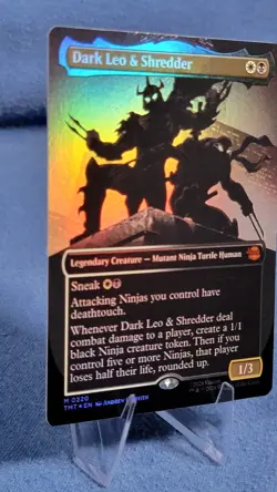 Dark Leo And Shredder Borderless Foil NM/M - MTG - TMNT - TMT 220 Ships In A Box - Image 5