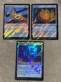 MTG - Sol Ring, Arcane Signet, Command Tower SURGE FOIL - NM - Commander Staples - Image 1