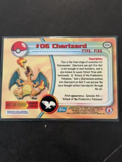 Charizard #06 - Topps Holo Foil - Pokemon - Blue Logo - rare 🔥 - Image 2