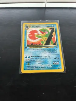 **LP+** Pokemon Card: Neo Discovery 1st Edition Holo Rare: Politoed 8/75 - Image 1