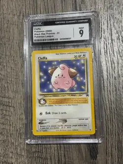 2000 WOTC POKEMON LEAGUE BLACK STAR PROMO CLEFFA #31 CGC 9 MINT - Image 1