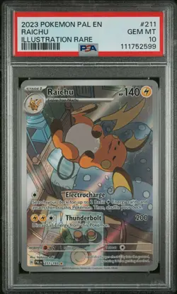 Raichu #211 2023 POKEMON PAL EN-PALDEA EVOLVED ILLUSTRATION RARE PSA 10 GEM MINT - Image 1