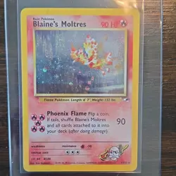 Pokemon Blaine's Moltres 001/132 Gym Heroes Holo Rare Basic 90 HP 2000 - Image 1