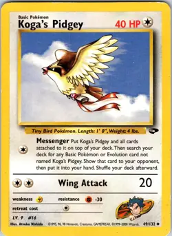 Koga's Pidgey (49) 049/132 Gym Challenge Pokemon TCG LP Unlimited - Image 1