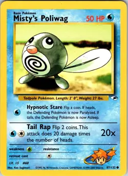 Misty's Poliwag 087/132 Gym Heroes Pokemon TCG NM Unlimited - Image 1