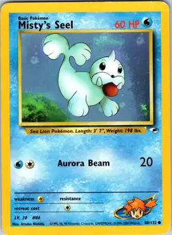 Misty's Seel 088/132 Gym Heroes Pokemon TCG MP Unlimited - Image 1