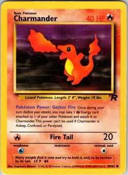 Charmander 50/82 Team Rocket Pokemon MP Unlimited - Image 1
