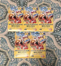 One Piece Op15 Adventure On Kami’s Island Sleeved Pack Lot Of 5 Packs. SEALED - Image 1