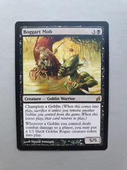 Boggart Mob , MTG Lorwyn (2007) Rare Black Creature NM - Image 1