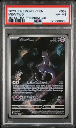 2023 POKEMON SVP EN-SV BLACK STAR PROMO 151 ULTRA-PREM COLL #052 MEWTWO PSA 8 - Image 1