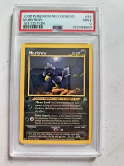PSA 9 1st Edition Pokemon Murkrow (2000) Neo Genesis 24/111 Rare - Image 1