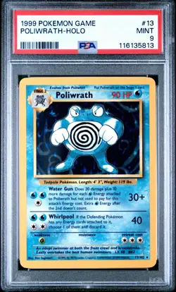 1999 POKEMON BASE SET POLIWRATH #13 HOLO PSA 9 MINT #116135813 (NEW CERT) - Image 1