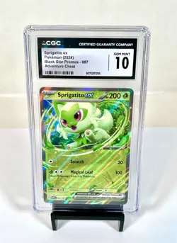 CGC 10 Sprigatito EX #087 Black Star Promos Pokemon Adventure Chest Holo 2024 - Image 1