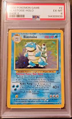 2000 Pokemon Base Set 2 Blastoise 002/130 Holo PSA 6 - Image 1