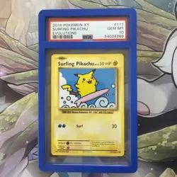 Pokemon TCG Surfing Pikachu Evolutions Secret Rare 111/108 PSA 10 2016 - Image 1