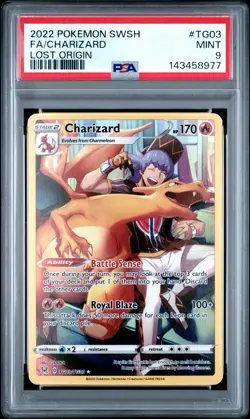 2022 Pokemon SWSH Lost Origin FA/Charizard #TG03/TG30 PSA 9 Mint - Image 1