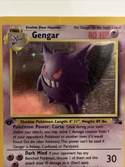 Gengar #5 5/62 Pokemon TCG Fossil 1st Edition Holo Rare Card WOTC 1999 Damaged - Image 2