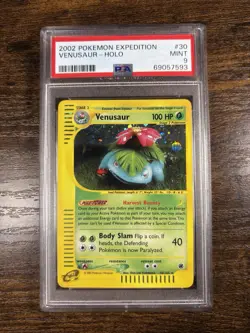 Pokemon Venusaur Expedition Holo Rare #30 PSA 9 Mint Half Swirl - Image 1