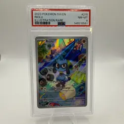 2023 POKEMON English Scaelet & VIOLET ILLUSTRATION RARE #215 RIOLU PSA 8 - Image 1