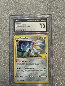 Pokemon Solgaleo Holo #021 Celebrations 2021 - CGC 10 GEM MINT Graded - Image 2