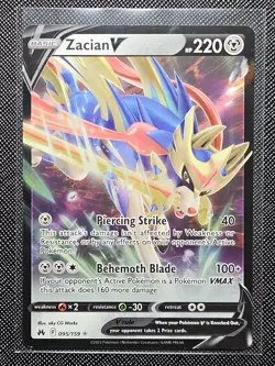 Pokemon TCG Zacian V 095/159 Holo Rare Crown Zenith -NM - Image 1