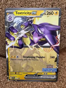 Toxtricity ex SVP 215 Promo - Pokemon Illustration Contest 2024 Stamp - NM - Image 1