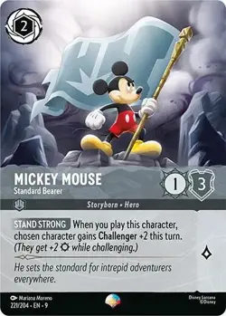 Mickey Mouse - Standard Bearer EPIC 221/204 HOLOFOIL Fabled Disney Lorcana - Image 1