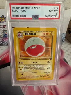 Graded PSA 8 ELECTRODE #18 1999 Pokemon Jungle NM - MT - Image 1
