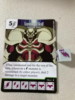 DICE MASTERS YU-GI-OH CARD WITH DICE #067 Summoned Skull Lightning Storm - Image 1