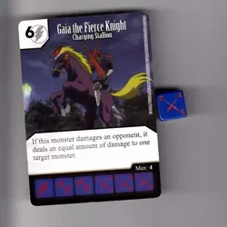 DICE MASTERS YU-GI-OH COMMON CARD WITH DICE #021 GAIA THE FIERCE KNIGHT CHARGING - Image 1