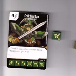 DICE MASTERS YU-GI-OH COMMON CARD WITH DICE #015 CELTIC GUARDIAN LIGHTNING FAST - Image 1