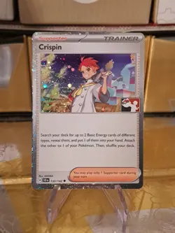 Crispin Holo Pokemon Prize Pack Series 7 Promo Pokemon Card NM/LP Stamp - Image 1
