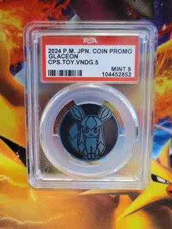 Pokemon Glaceon 2024 Japanese Capsule Vending Vol. 5 Graded Coin PSA 9 - Image 1