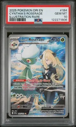 PSA 10 GEM Mint Cynthia's Roserade 184/182 Illustration Rare - Pokemon DRI SV10 - Image 1