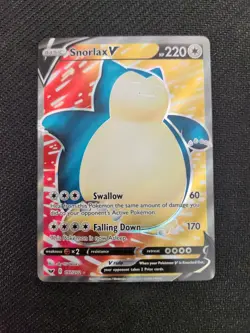 Snorlax V (Full Art) 197/202 Pokemon Sword & Shield Vivid Voltage NM - Image 2
