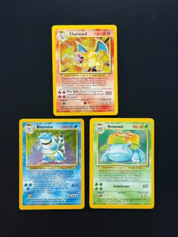 ✨ Pokemon Base Set Charizard Venusaur Blastoise English Trio - Image 1