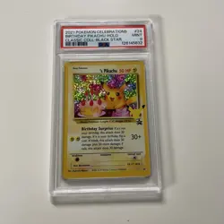 2021 Pokemon Celebrations: Classic Collection Birthday Pikachu 24/53 PSA 9 Mint - Image 1