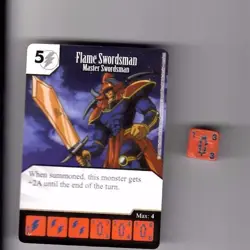 DICE MASTERS YU-GI-OH COMMON CARD WITH DICE #020 FLAME SWORDSMAN MASTER - Image 1