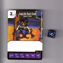 DICE MASTERS YU-GI-OH COMMON CARD WITH DICE #036 SAGGI THE DARK CLOWN SINISTER - Image 1