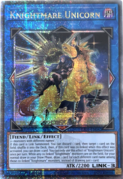 Knightmare Unicorn RA01-EN043 Quarter Century Secret 1st Ed. ALT ART YuGiOh TCG - Image 1