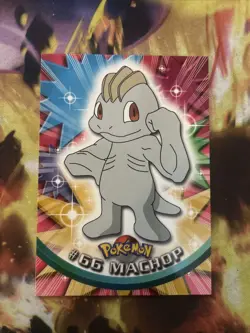 MACHOP #66 - BLUE Logo - NON-HOLO - SERIES 1 - TOPPS Pokemon Card - Lp - Image 1