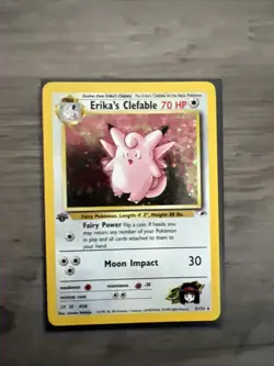 Pokemon TCG Erika's Clefable Gym Heroes Holo Card 3/132 1st Edition Holo Rare - Image 1