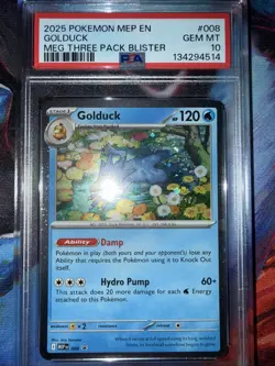 Golduck Cosmos Holo Black star Promo Card 008 Mega Evolution - Image 1